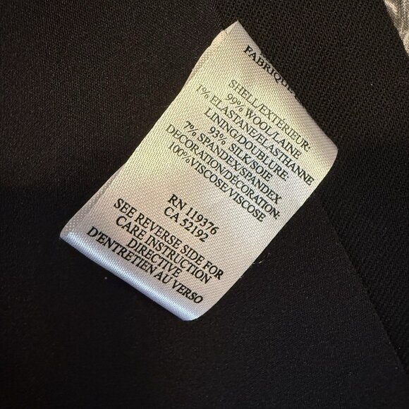 Helmut Lang Black Wool Silk Lightweight Blazer Size 6 Chiffon Luxury Chic - Picture 10 of 12